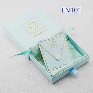 Newton Gold Chain Necklace with White Cross Pendant